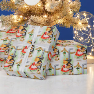 Retro  Baking girl Cadeaupapier