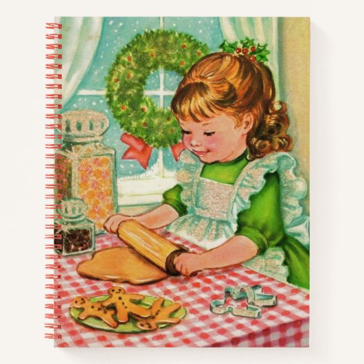 Retro  baking Girl Spiral Recipe notebook Notitieboek (Voorkant)