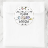 retro baking ingrediënten bakkerij ronde sticker (Tas)