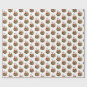 retro  Baking Santa Holiday Cadeaupapier (Vlak)