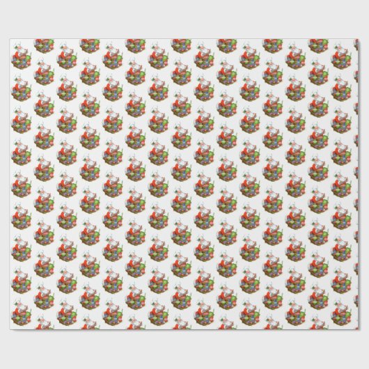 retro  Baking Santa Holiday Cadeaupapier (Vlak)