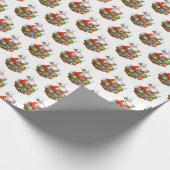 retro  Baking Santa Holiday Cadeaupapier (Hoek)