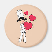 Retro bakken meisje magneet (Voorkant)