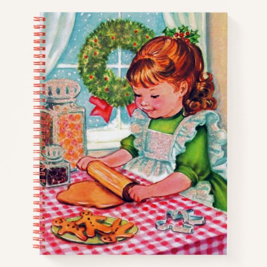 Retro  bakken meisje recept notitieboek (Voorkant)