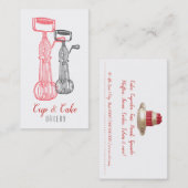 Retro bakkerij, bakkerij, gebak, eierschaaf visitekaartje (Voorkant / Achterkant)