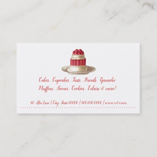 Retro bakkerij, bakkerij, gebak, eierschaaf visitekaartje (Achterkant)