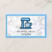 Retro Bakkerij Blue Stand Mixer Pastry Cake Baker Visitekaartje (Voorkant)