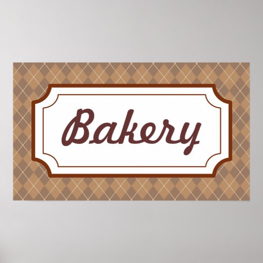 Retro bakkerij bord poster (Voorkant)