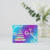 Retro Bakkerij/Cupcakes 3,5 "x 2" (mollig) Zakelij Visitekaartje (Staand voorkant)