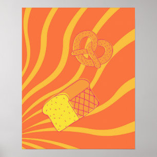 Retro Bakkerij Poster, Food Theme Wall Art Poster