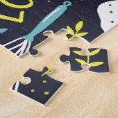 Retro bakkerij, stippen, bloemenelementen. legpuzzel (Zijkant)