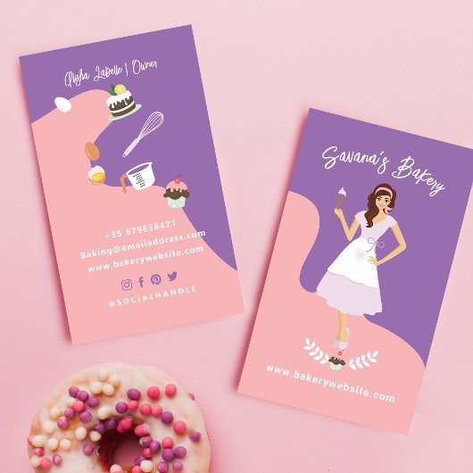 Retro bakkerijdiensten visitekaartje