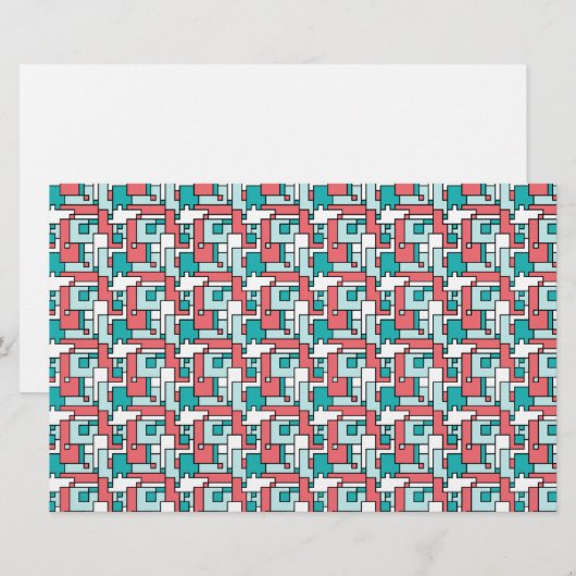 retro-baksteenpatroon briefpapier (Voorkant / Achterkant)