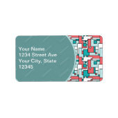 retro-baksteenpatroon etiket (Voorkant)