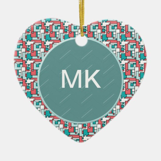 retro-baksteenpatroon keramisch ornament (Voorkant)