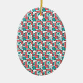 retro-baksteenpatroon keramisch ornament (Voorkant)