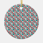 retro-baksteenpatroon keramisch ornament (Voorkant)