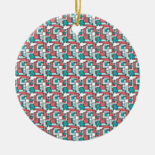 retro-baksteenpatroon keramisch ornament