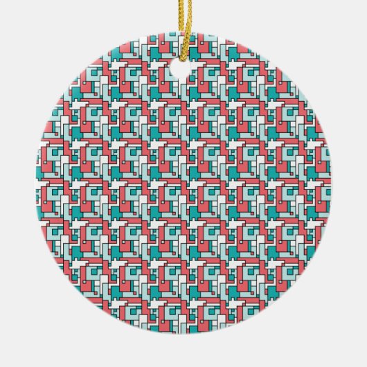 retro-baksteenpatroon keramisch ornament (Voorkant)