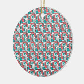 retro-baksteenpatroon keramisch ornament (Links)