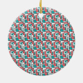 retro-baksteenpatroon keramisch ornament (Achterkant)