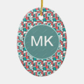 retro-baksteenpatroon keramisch ornament (Voorkant)