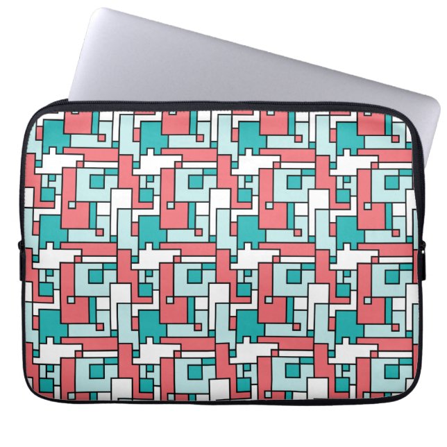 retro-baksteenpatroon laptop sleeve (Voorkant)