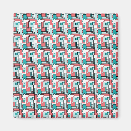 retro-baksteenpatroon magneet (Voorkant)