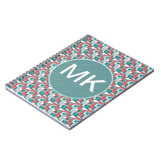 retro-baksteenpatroon notitieboek (Linkerzijde)