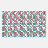 retro-baksteenpatroon rechthoekige sticker (Voorkant)