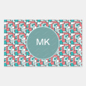 retro-baksteenpatroon rechthoekige sticker (Voorkant)