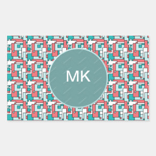 retro-baksteenpatroon rechthoekige sticker