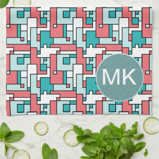 retro-baksteenpatroon theedoek (Gevouwen)