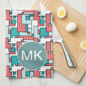 retro-baksteenpatroon theedoek (Quarter Fold)