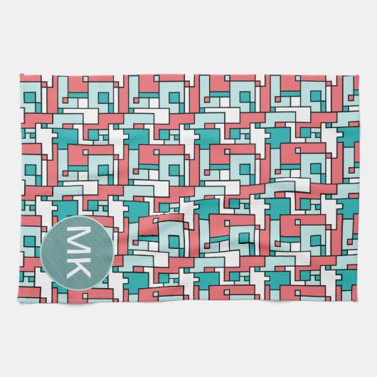 retro-baksteenpatroon theedoek (Horizontaal)