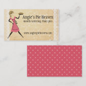 retro baktaart meisje met bakkerij visitekaartje (Voorkant / Achterkant)