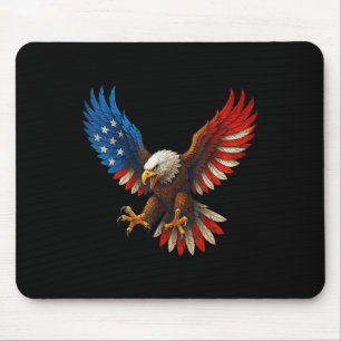 Retro Bald Eagle Amerikaanse vlag 4 juli Indepen Muismat
