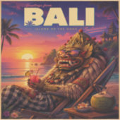 Retro Bali Paradijs Reis Kunstprint Sticker (Voorkant)