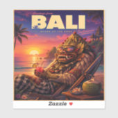 Retro Bali Paradijs Reis Kunstprint Sticker (Vel)