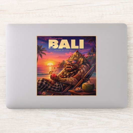 Retro Bali Paradijs Reis Kunstprint Sticker (Computer)