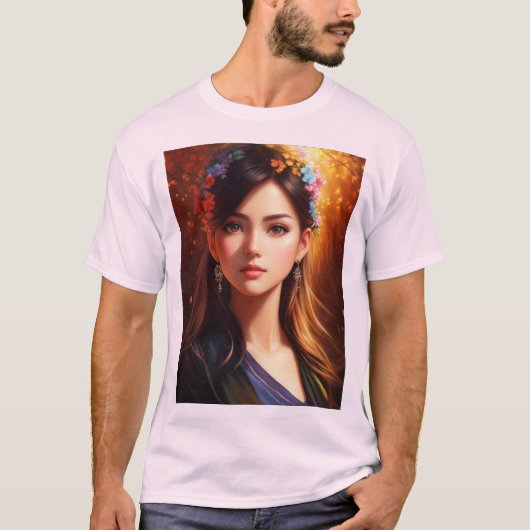 Retro Bali T-Shirt Elegant Meisje Design (Voorkant)