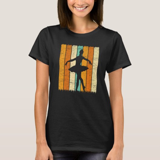 Retro Ballet Ballerina Ballet Dancer Pointe Barre T-shirt (Voorkant)