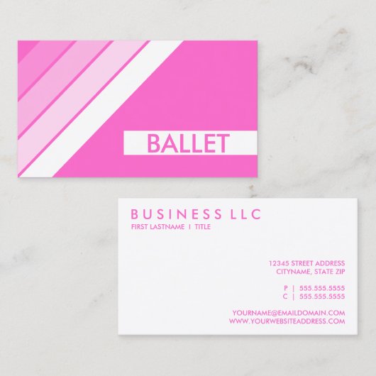 retro BALLET Visitekaartje (Voorkant / Achterkant)