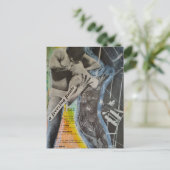 Retro balletkoppel finale collage kunst briefkaart (Staand voorkant)