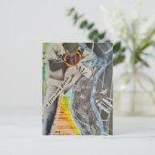Retro balletkoppel finale collage kunst briefkaart (Staand voorkant)