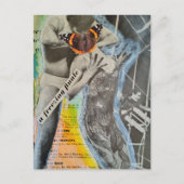 Retro balletkoppel finale collage kunst briefkaart (Voorkant)