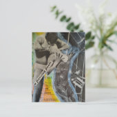 Retro balletkoppel finale collage kunst briefkaart (Staand voorkant)