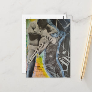 Retro balletkoppel finale collage kunst briefkaart