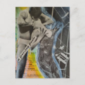 Retro balletkoppel finale collage kunst briefkaart (Voorkant)