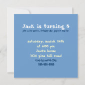 Retro ballonnen jongen foto verjaardag uitnodiging (Achterkant)